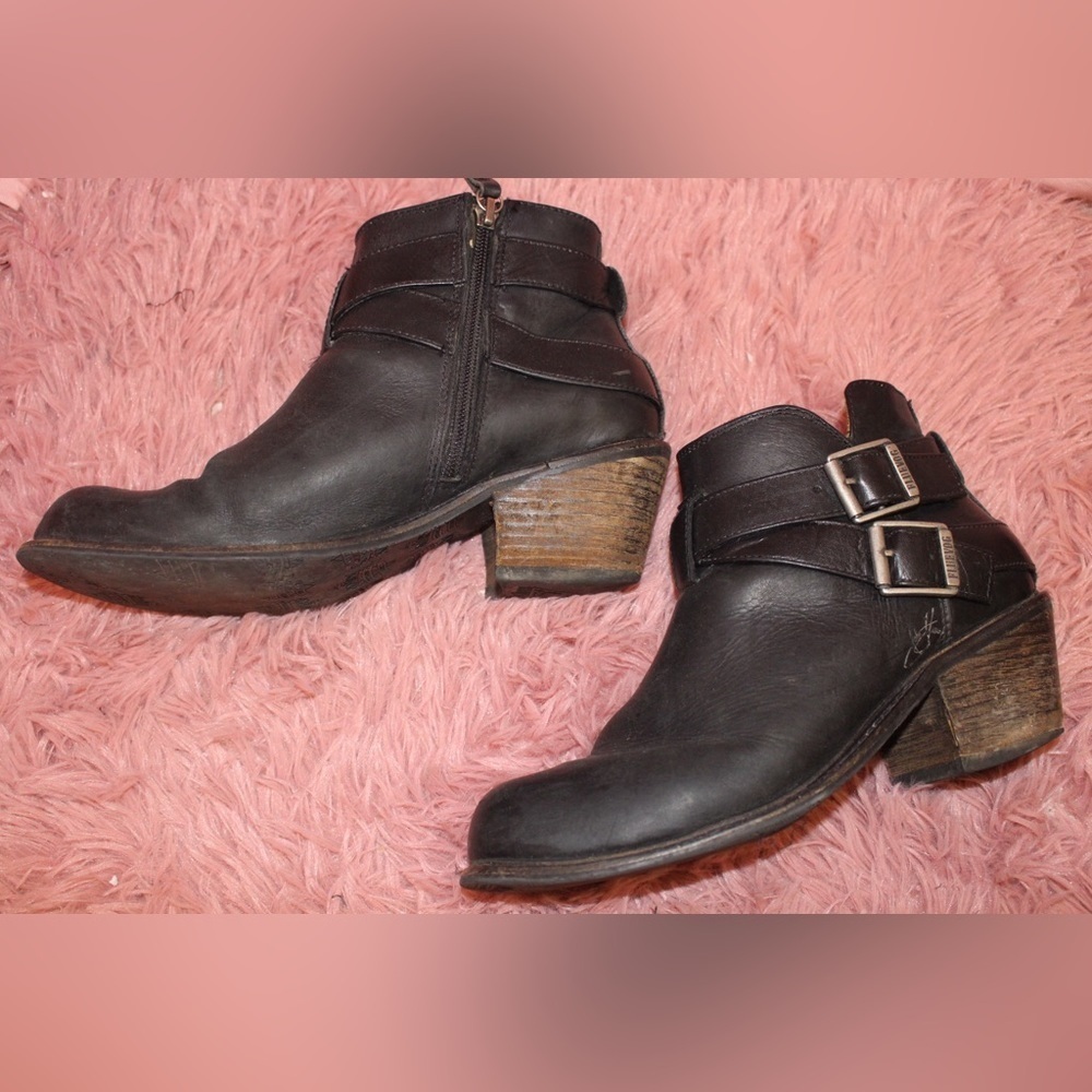 John Fluevog Alana Black Boots 9 - Picture 2 of 7